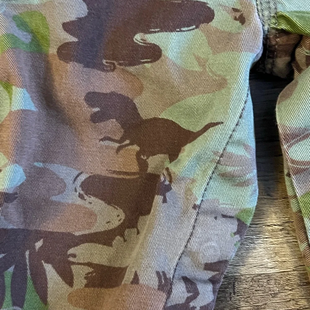 Baby Boy 6 Mth OshKosh B'Gosh Toddler Dinosaur Camouflage Overalls Bibs Camo H31